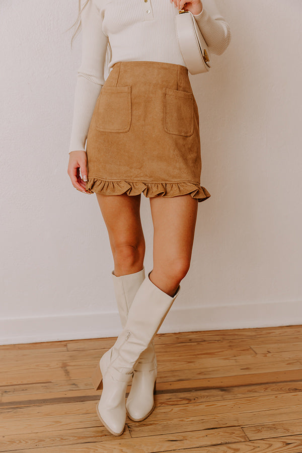 The Cecilia High Waist Faux Suede Mini Skirt Image - 1