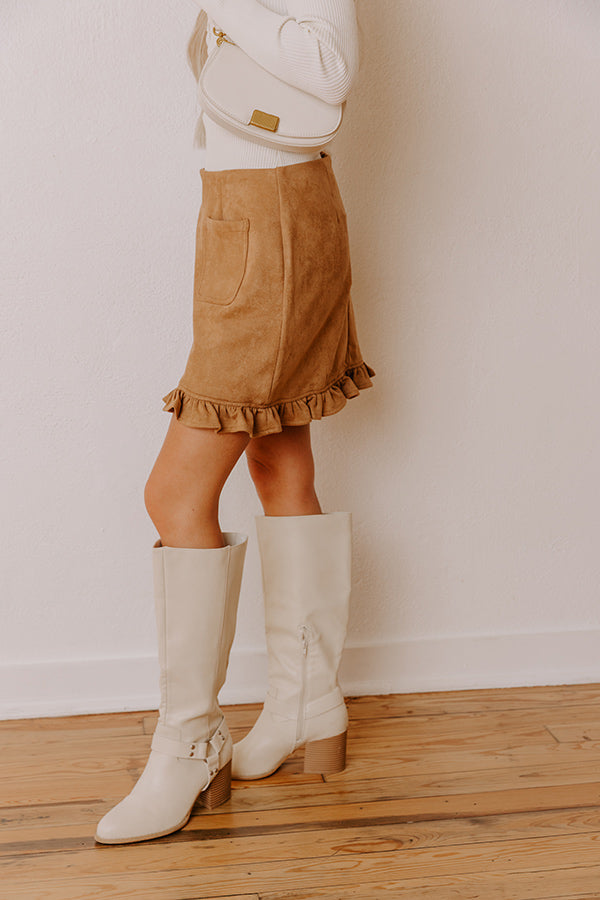 The Cecilia High Waist Faux Suede Mini Skirt Image - 4