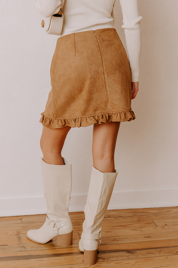The Cecilia High Waist Faux Suede Mini Skirt Image - 3