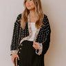 Lattes At The Louvre Pearl Embellished Knit Cardigan Image - 1