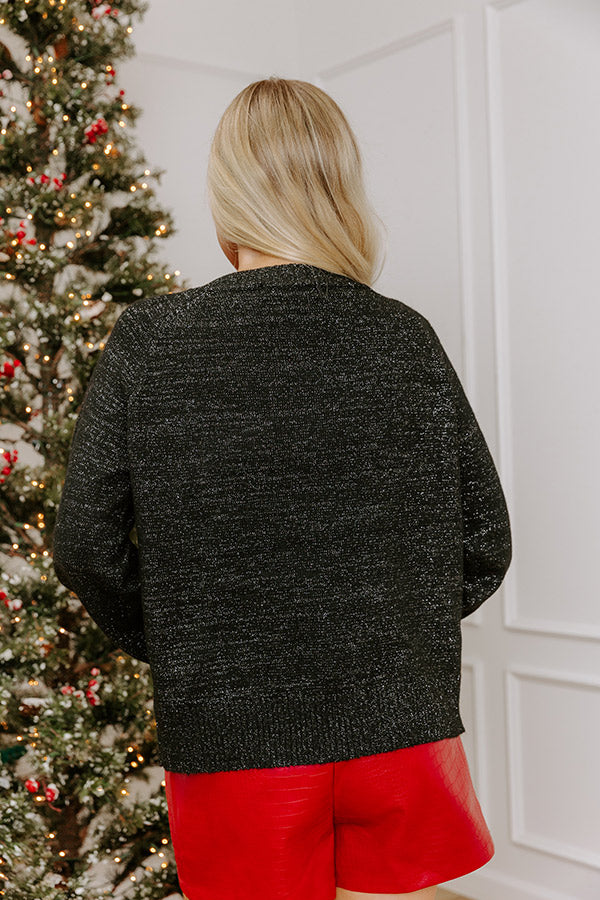 Shimmering Smile Pearl Embellished Knit Sweater Top Image - 4