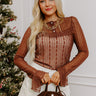 Darling Daydream Lace Ruffle Top in Chocolate Image - 1