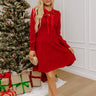 Holiday Muse Cable Knit Sweater Mini Dress in Red Image - 1