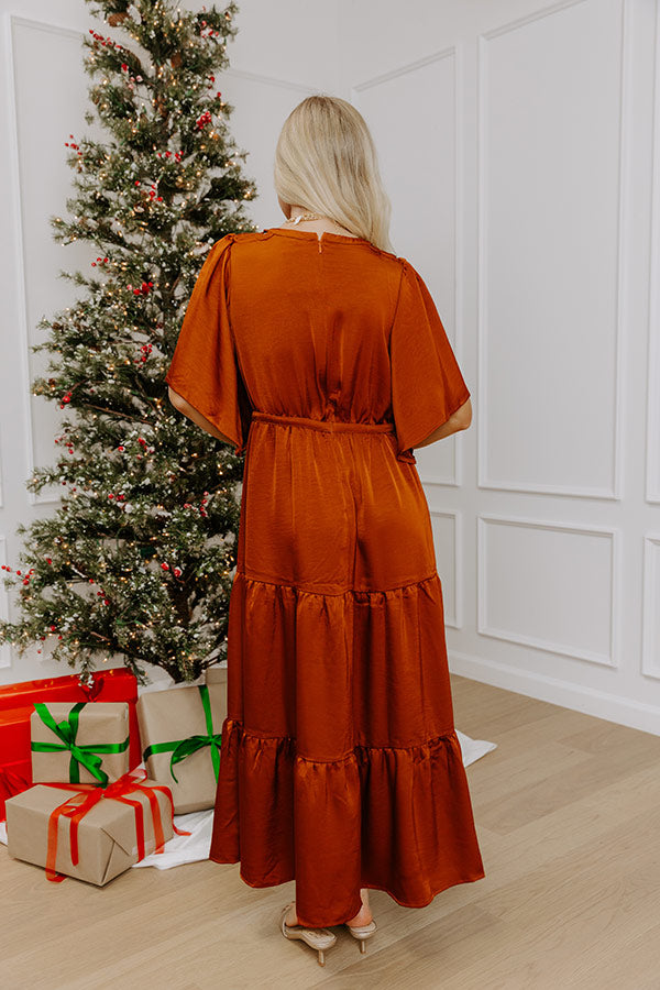 Gallery Glamour Satin Midi Dress Image - 3