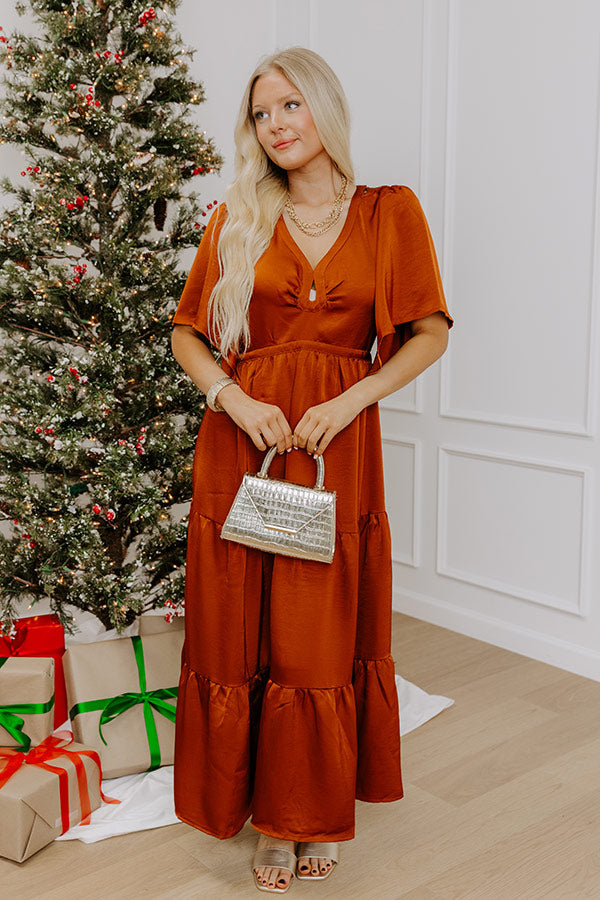 Gallery Glamour Satin Midi Dress Image - 5