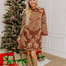 Uptown Charm Knit Sweater Mini Dress in Chocolate Image - 1