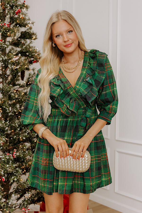 Plaid Passion Ruffle Mini Dress Image - 2