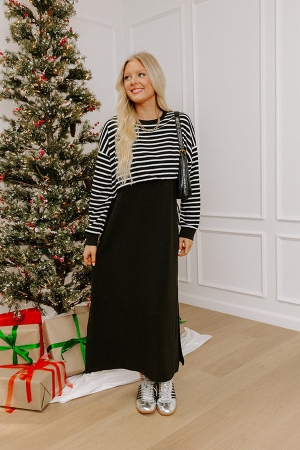 Modern Lines Knit Midi Dress Image - 1