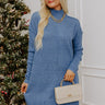 Soho Soft Knit Sweater Mini Dress in Blue Image - 1