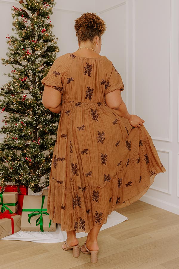 Meadow Whispers Embroidered Midi Dress Curves Image - 5