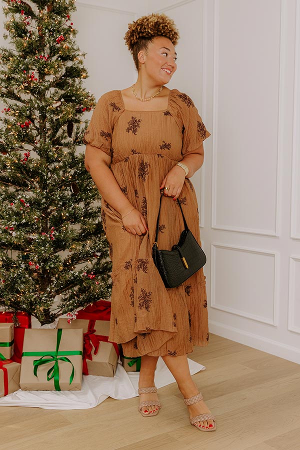 Meadow Whispers Embroidered Midi Dress Curves Image - 3