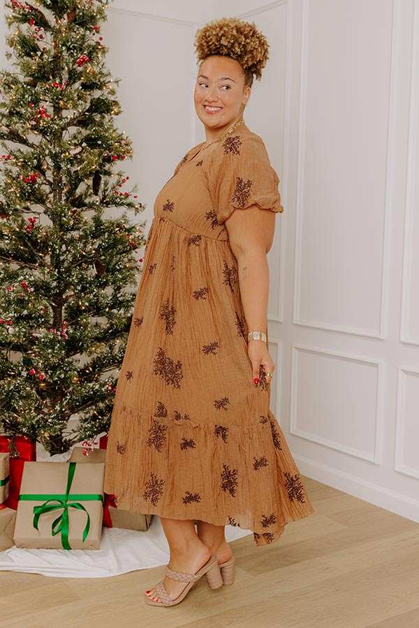 Meadow Whispers Embroidered Midi Dress Curves Image - 4