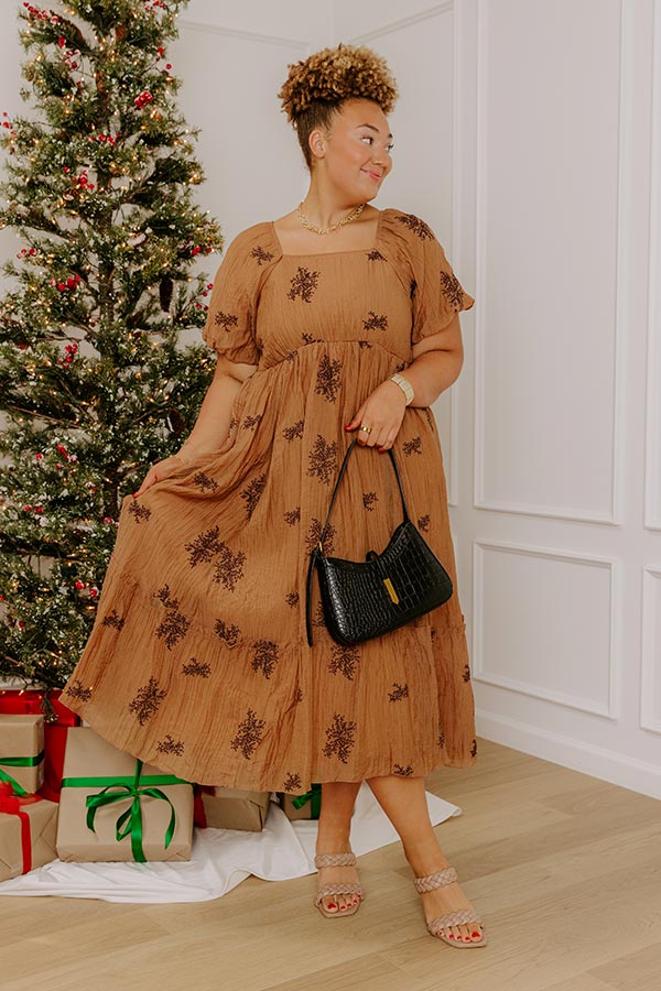 Meadow Whispers Embroidered Midi Dress Curves Image - 1