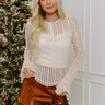 Darling Daydream Lace Ruffle Top in French Vanilla Image - 1