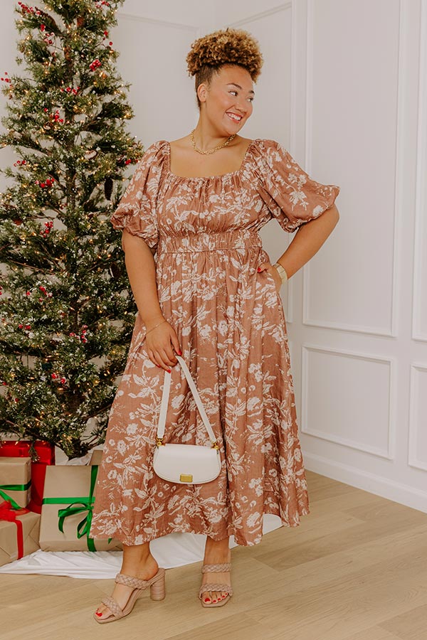 Wildflower Kiss Floral Midi Dress Curves Image - 2