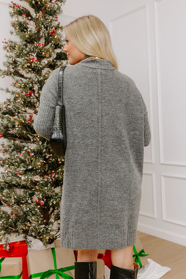 Soho Soft Knit Sweater Mini Dress in Charcoal Image - 5