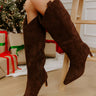 Abrams Faux Suede Knee High Cowboy Boot In Chestnut Image - 1