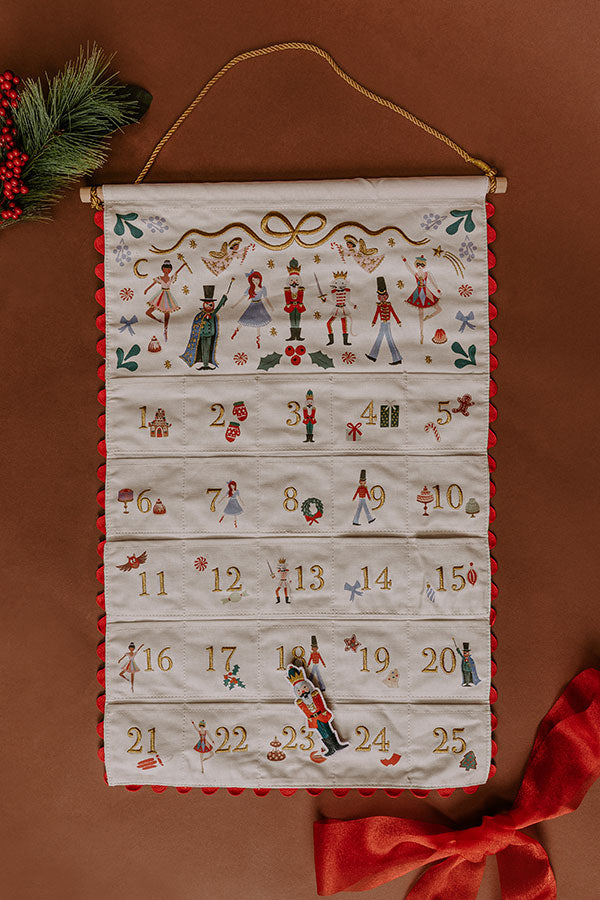 Rifle Paper Co. Nutcracker Embroidered Hanging Advent Calendar Image - 2