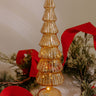 Twinkling Lights Revolving Light Up Glass Tree in Gold Image - 1