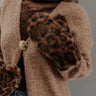 Leopard Luxe Faux Fur Mittens in Mocha Image - 1