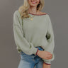 Sunday Ease Knit Sweater Top in Mint Image - 1