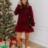 Upper East Chic Knit Sweater Mini Dress in Merlot Image - 1