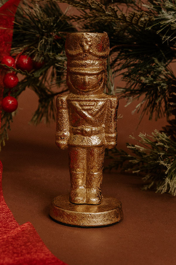 Nutcrackers March Gold 5.5 inch Candlestick Holder Image - 2