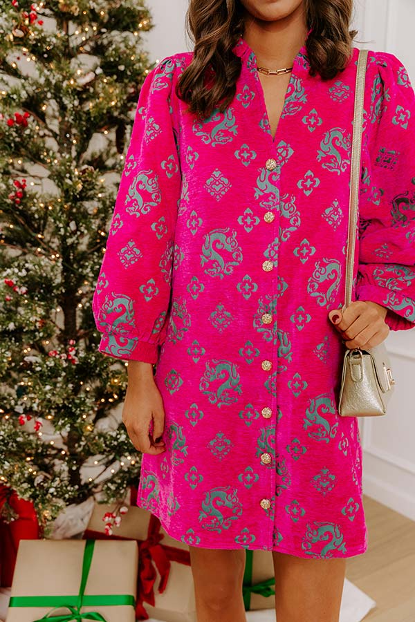 Heartfelt Harmony Floral Jacquard Mini Dress Image - 5