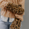 Leopard Luxe Faux Fur Mittens in Camel Image - 1