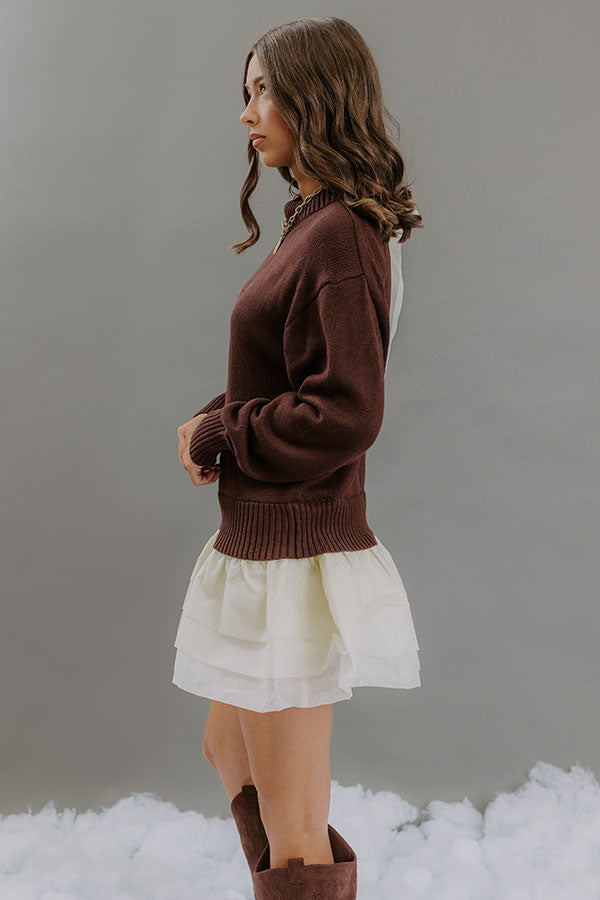 Graceful Ease Knit Mini Romper Dress Image - 5