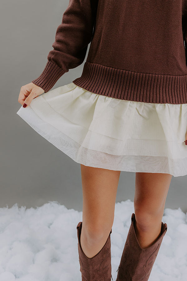 Graceful Ease Knit Mini Romper Dress Image - 4