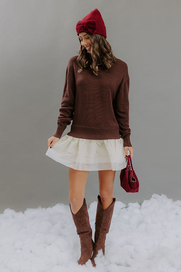 Graceful Ease Knit Mini Romper Dress Image - 1
