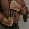 Cozy Feels Faux Fur Mittens in Taupe Image - 1