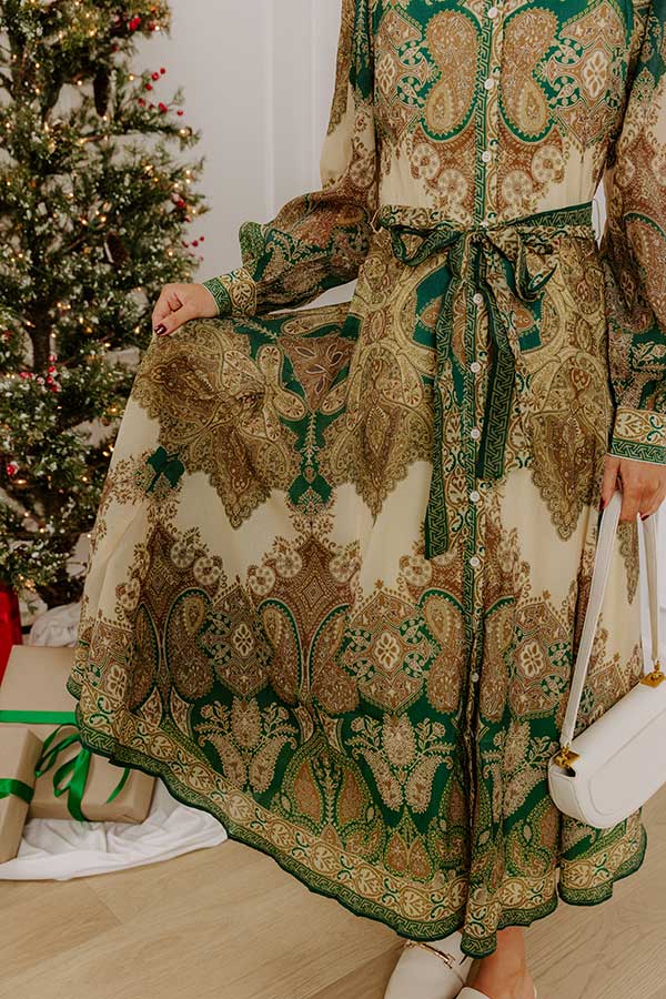 Weekend in London Paisley Button Down Midi Dress Image - 3