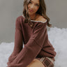 Sunday Ease Knit Sweater Top in Brown Image - 1