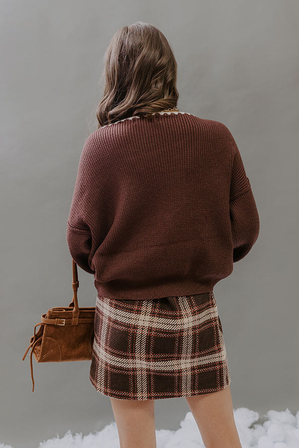 Sunday Ease Knit Sweater Top in Brown Image - 5