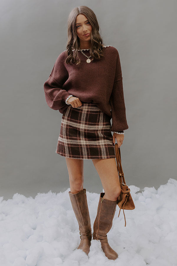 Sunday Ease Knit Sweater Top in Brown Image - 2