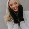 Cozy Feels Faux Fur Mittens in Black Image - 1