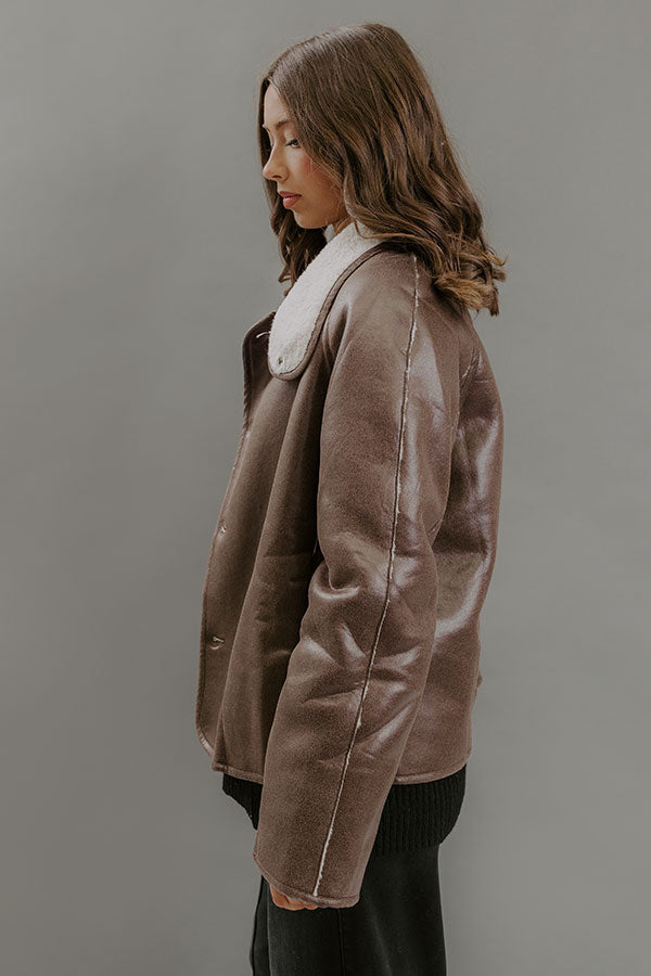 Autumn Wander Faux Sherpa Reversible Jacket Image - 5