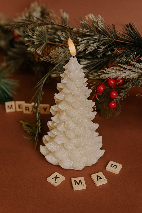 Snow-capped Trees Flameless Candle Image - 1