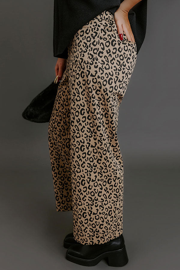 The Mia High Waist Leopard Wide Leg Pants Image - 4