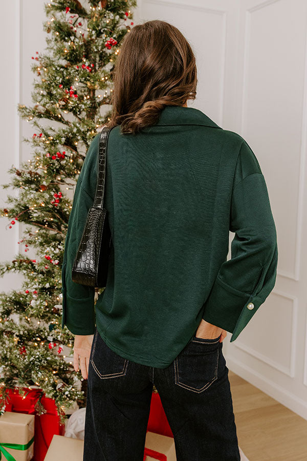 Fifth Avenue Views Shift Top in Hunter Green Image - 5