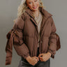 Falling For Cozy Puffer Jacket in Brown Image - 1