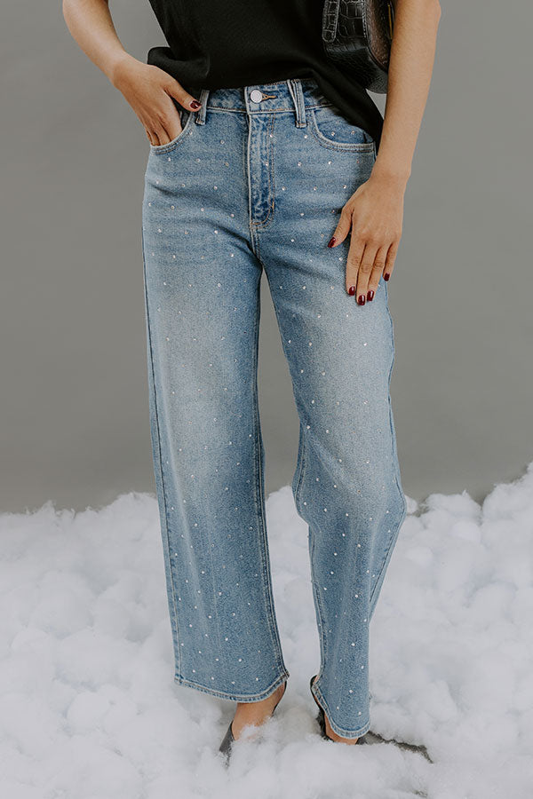 The Quinn High Waist Embellished Straight Leg Jean Image - 2