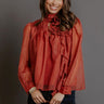 Paris Charm Organza Top in Rust Image - 1