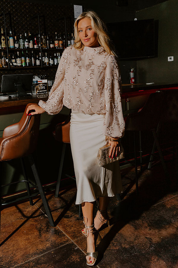 Sparkle Society Sequin Pleated Top Image - 2