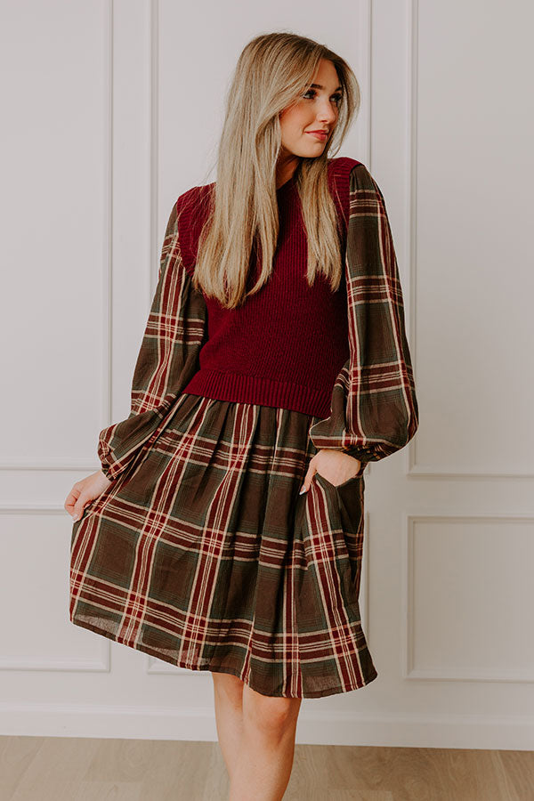 Mulberry Kiss Plaid Mini Dress Image - 2