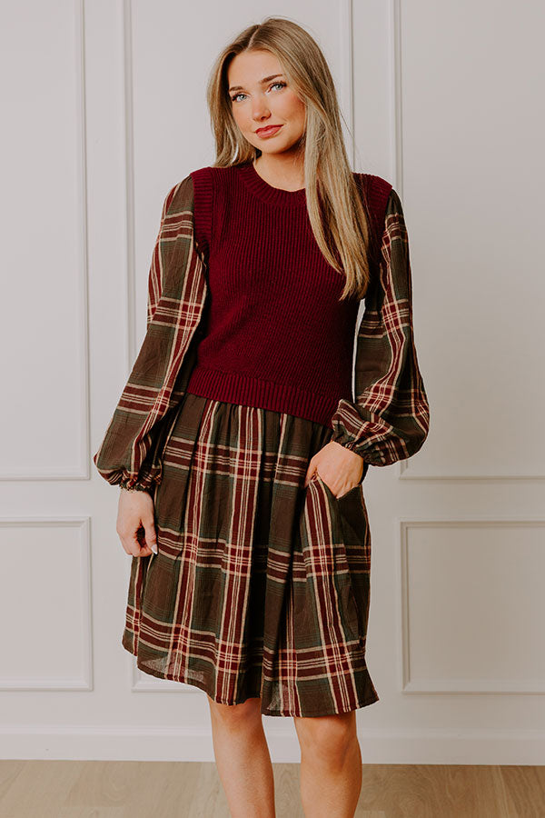Mulberry Kiss Plaid Mini Dress Image - 3