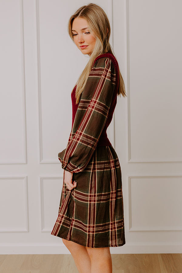Mulberry Kiss Plaid Mini Dress Image - 4