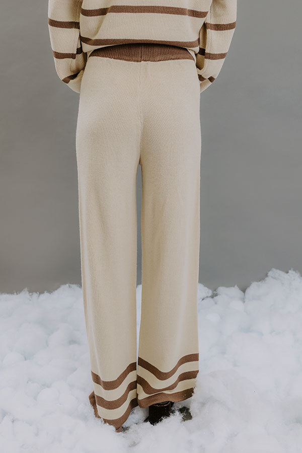 Cozy Darling High Waist Stripe Knit Pants Image - 5
